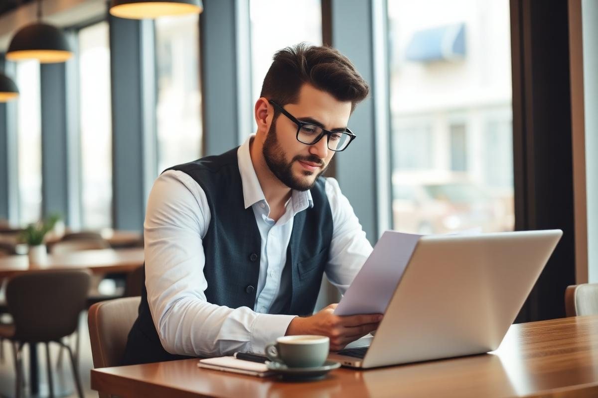 Business owner planning a new venture at a worktable